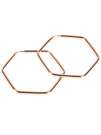 Creolen HEXAGON Klassisch Roségold Vergoldet-1